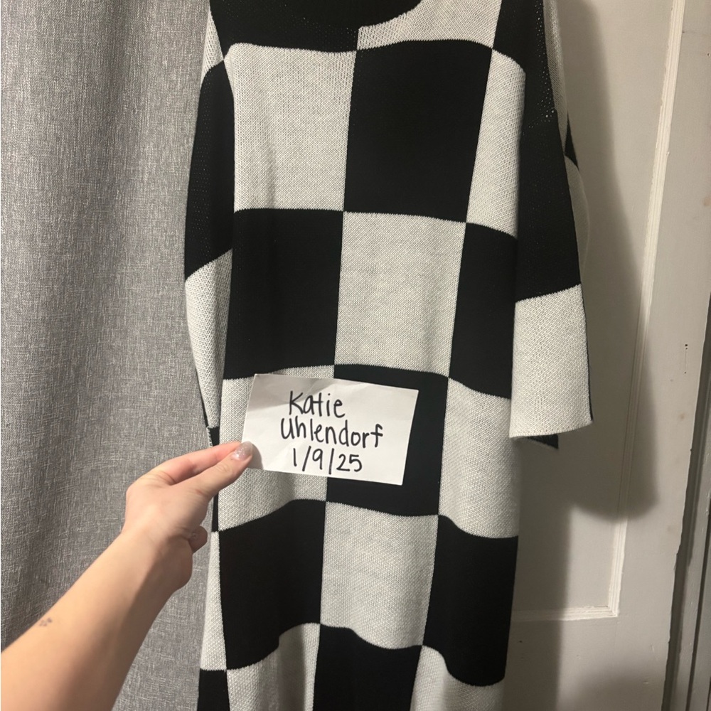 Dressed in LALA Black and White Long Sleeve Dress